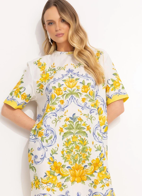 Farm - Vestido T-Shirt Básico Amarelo 6