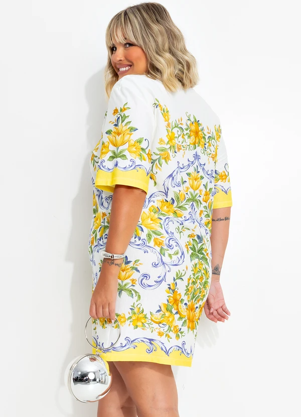 Farm - Vestido T-Shirt Básico Amarelo 9