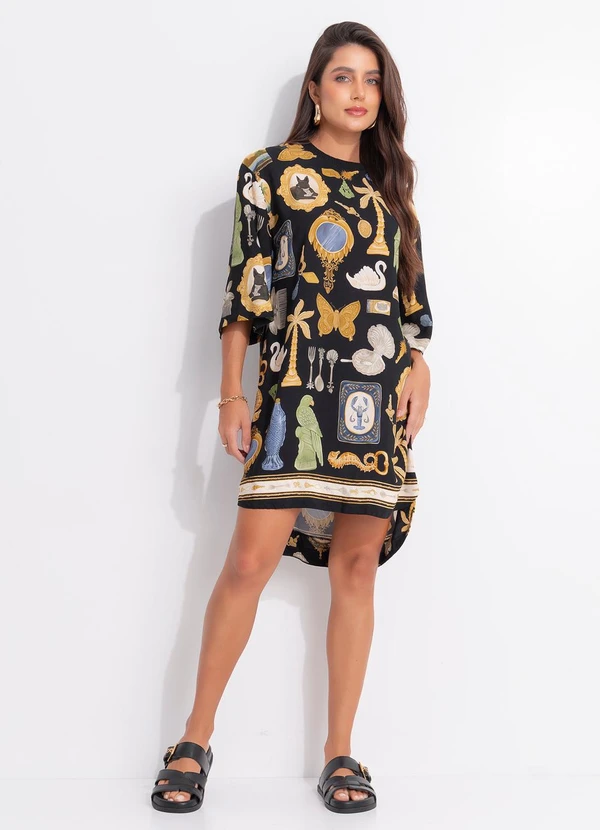 Farm - Vestido T-Shirt Bibelo Preto 4