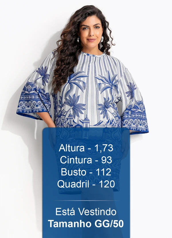 Farm - Vestido T-Shirt Big Afeto Tropical Azul 9