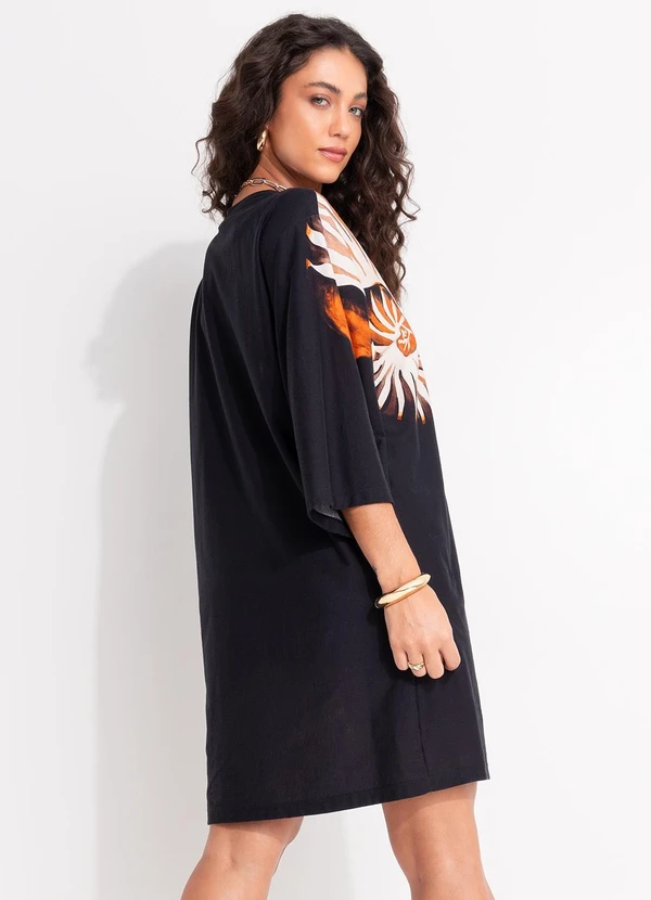 Farm - Vestido T-Shirt Big Amonita Preto 2