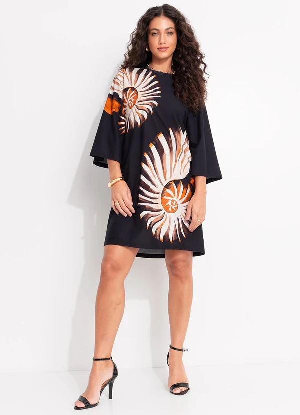 Farm - Vestido T-Shirt Big Amonita Preto 3
