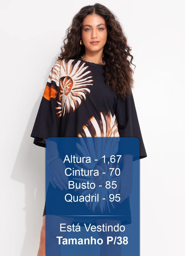 Farm - Vestido T-Shirt Big Amonita Preto 5