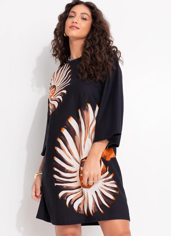 Farm - Vestido T-Shirt Big Amonita Preto 6