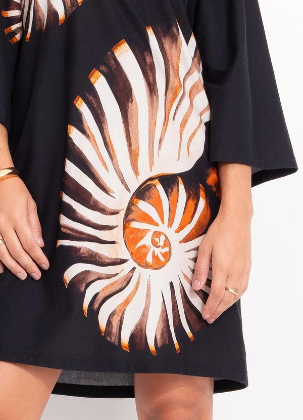 Farm - Vestido T-Shirt Big Amonita Preto 8