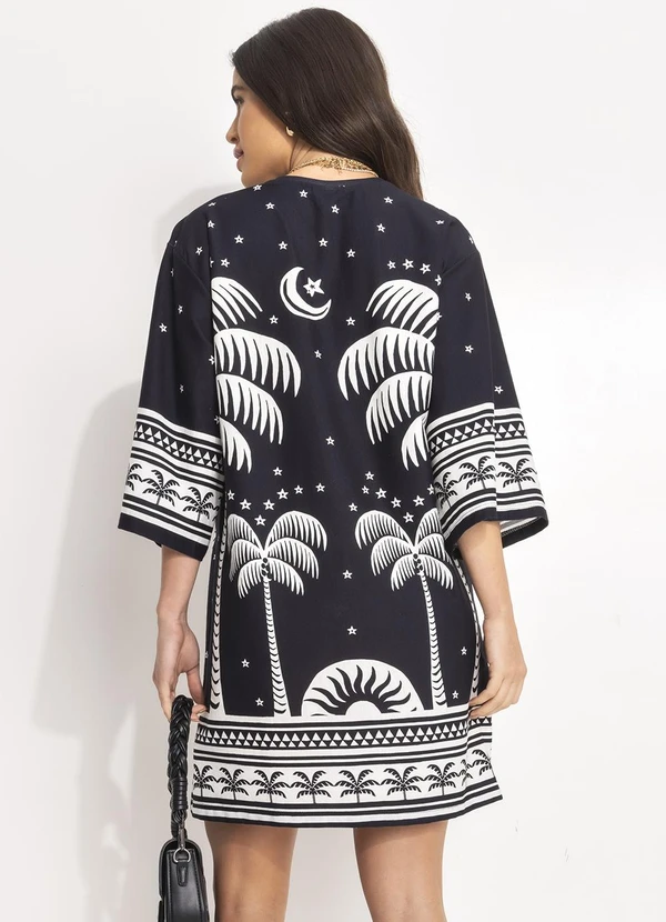 Farm - Vestido T-Shirt Big Coqueiral Preto 2