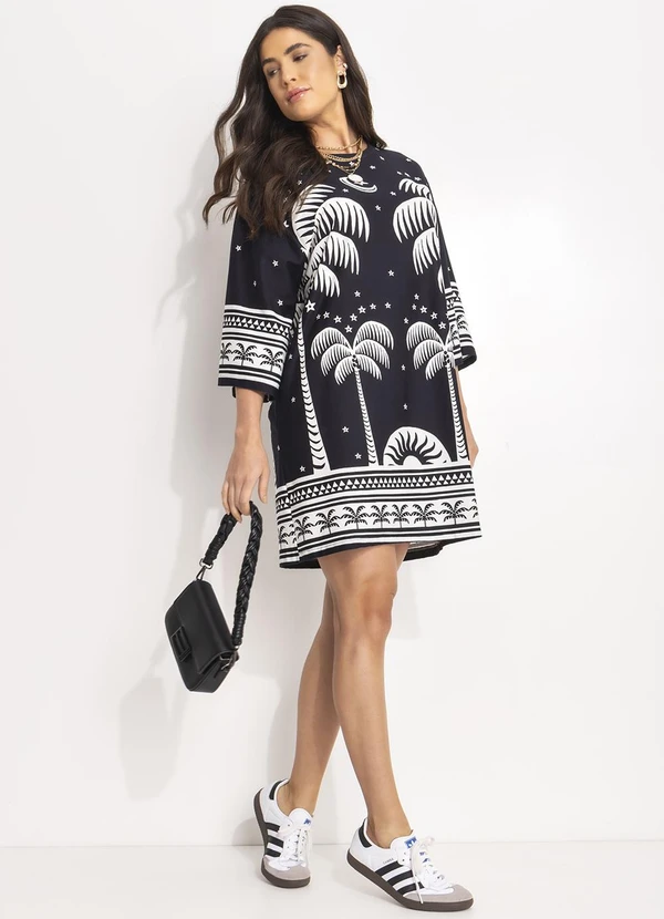 Farm - Vestido T-Shirt Big Coqueiral Preto 6