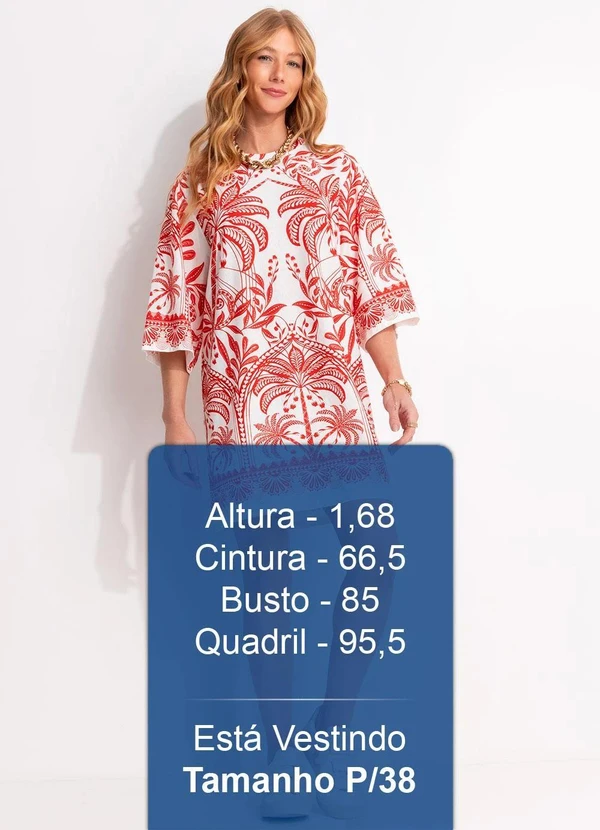 Farm - Vestido T-Shirt Big Coqueiro de Flor Vermelho 6