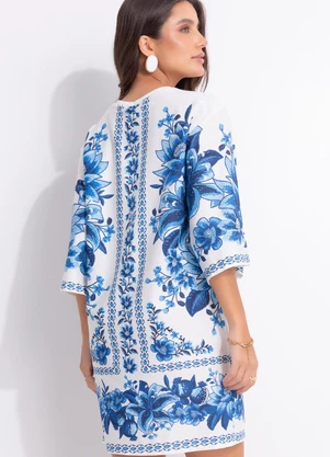 Farm - Vestido T-Shirt Big Fruta de Verão Off White - FARM