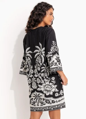 Farm - Vestido T-Shirt Big Guanacaste Preto - FARM