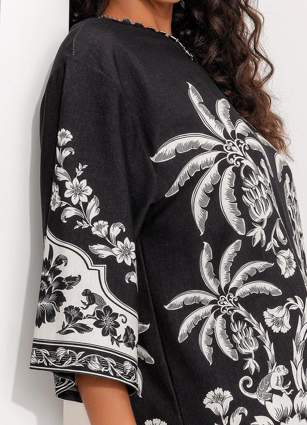 Farm - Vestido T-Shirt Big Guanacaste Preto 7