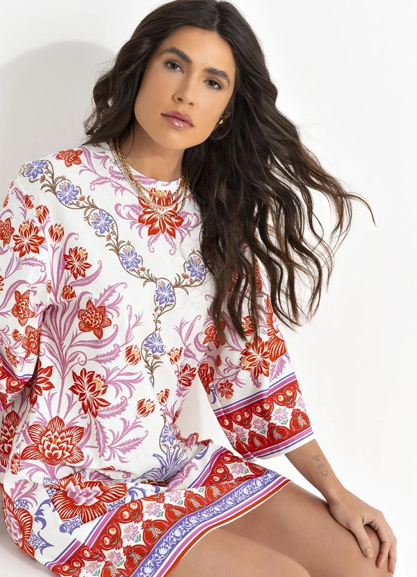 Farm - Vestido T-Shirt Big Lisboa Off White 6