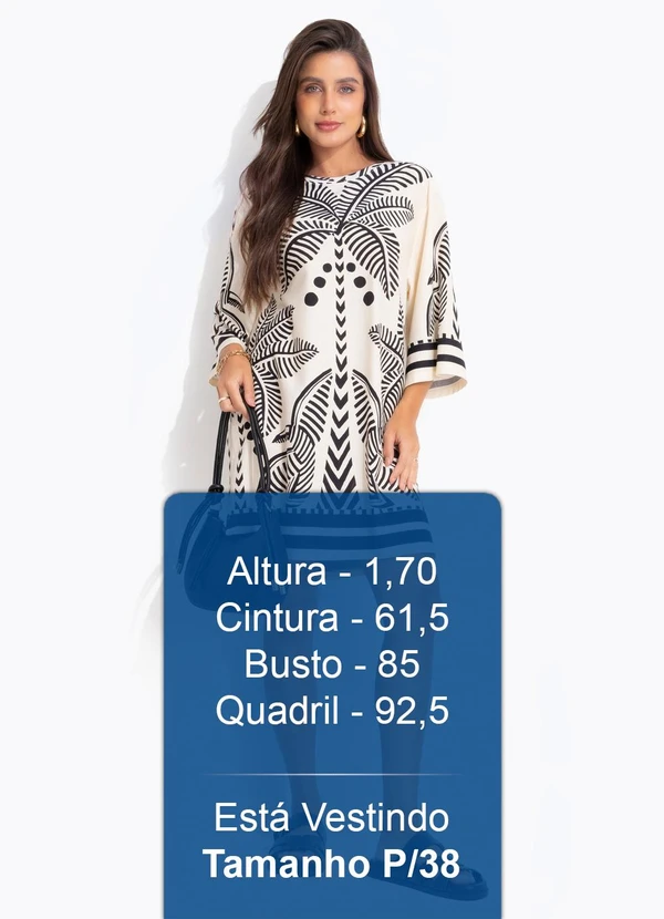 Farm - Vestido T-Shirt Big Listra Tropical Bege 4