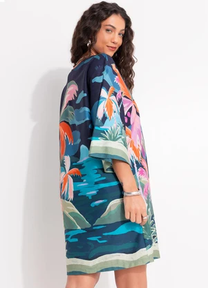 Farm - Vestido T-Shirt Big Luar Azul - FARM