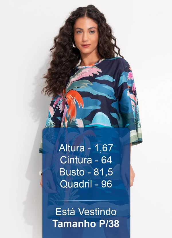Farm - Vestido T-Shirt Big Luar Azul 5