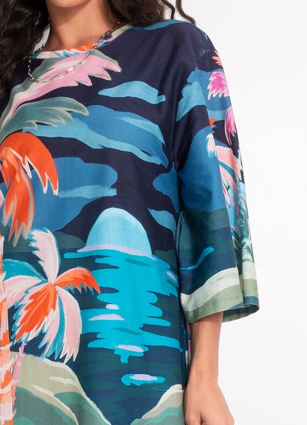 Farm - Vestido T-Shirt Big Luar Azul 6