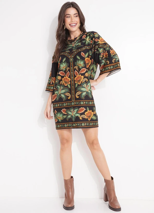 Farm - Vestido T-Shirt Big Marcelle Preto 3