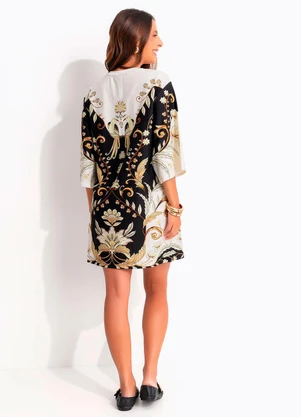 Farm - Vestido T-Shirt Big Milena Preto - FARM