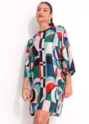 Farm - Vestido T-Shirt Big Recanto dos Coqueiros Preto - FARM