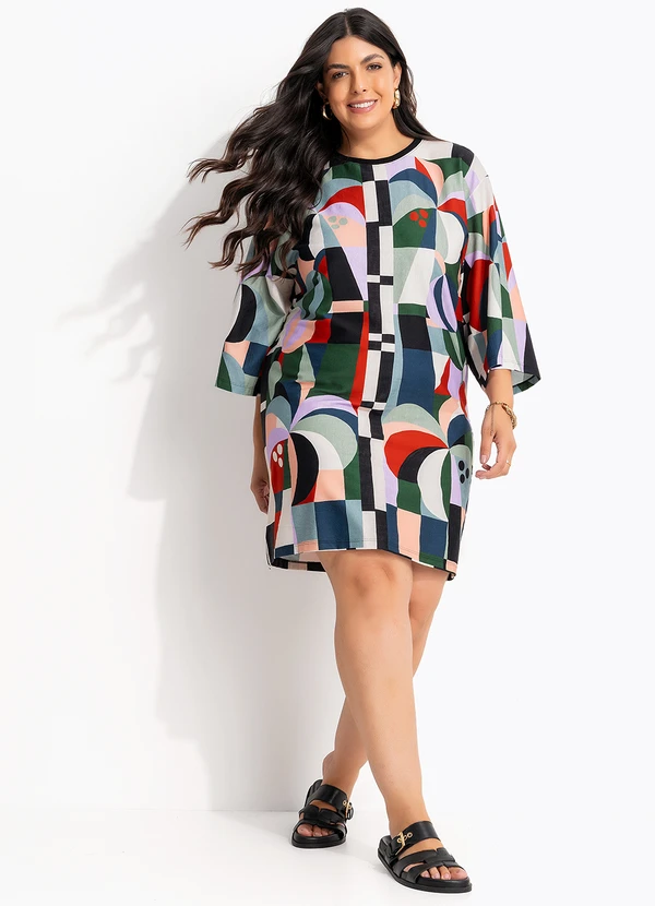 Farm - Vestido T-Shirt Big Recanto dos Coqueiros Preto 9