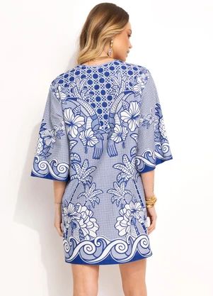 Farm - Vestido T-Shirt Big Refresco Azul - FARM