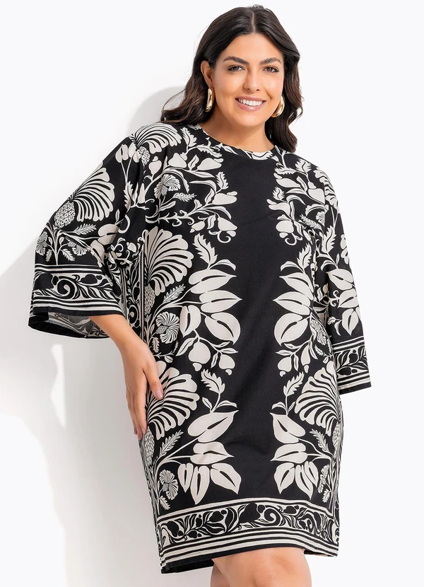 Farm - Vestido T-Shirt Big Sintra Preto 7