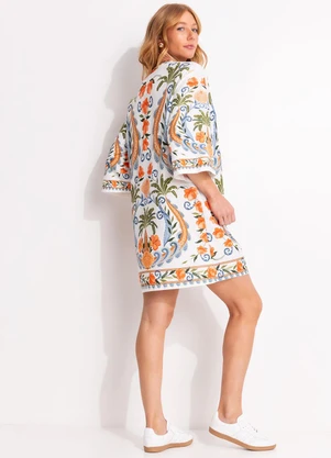 Farm - Vestido T-Shirt Big Tina Off White - FARM