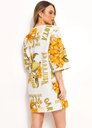 Farm - Vestido T-Shirt Big Amarelo - FARM