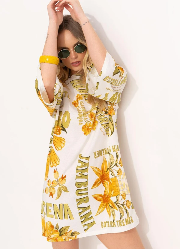 Farm - Vestido T-Shirt Big Amarelo 7
