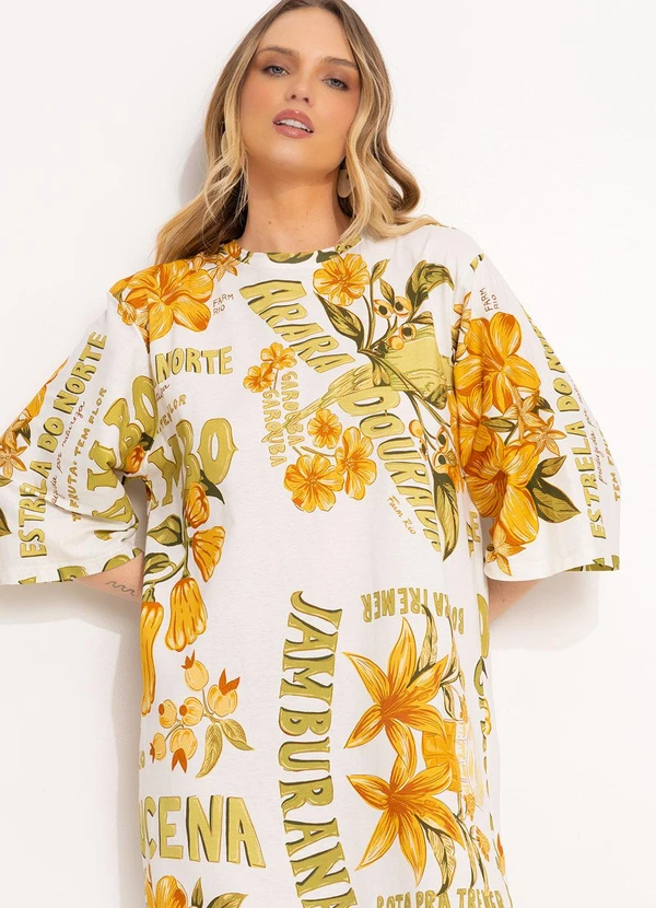 Farm - Vestido T-Shirt Big Amarelo 8