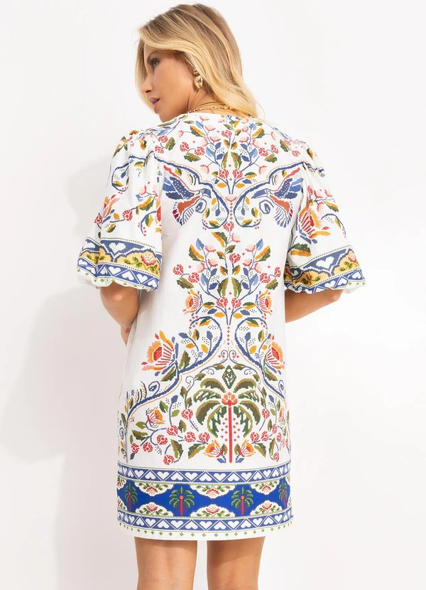 Farm - Vestido T-Shirt Bufante Sonho Guarana Off White 2