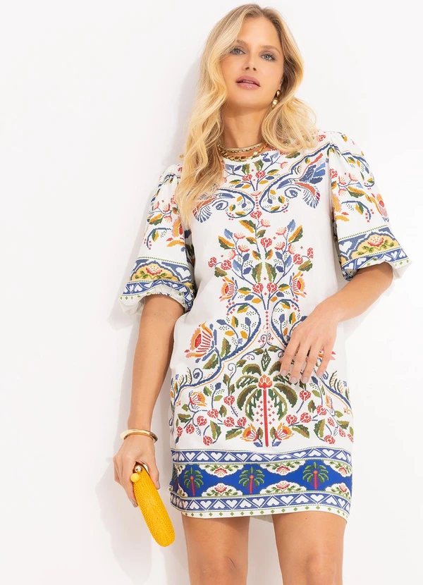 Farm - Vestido T-Shirt Bufante Sonho Guarana Off White 6