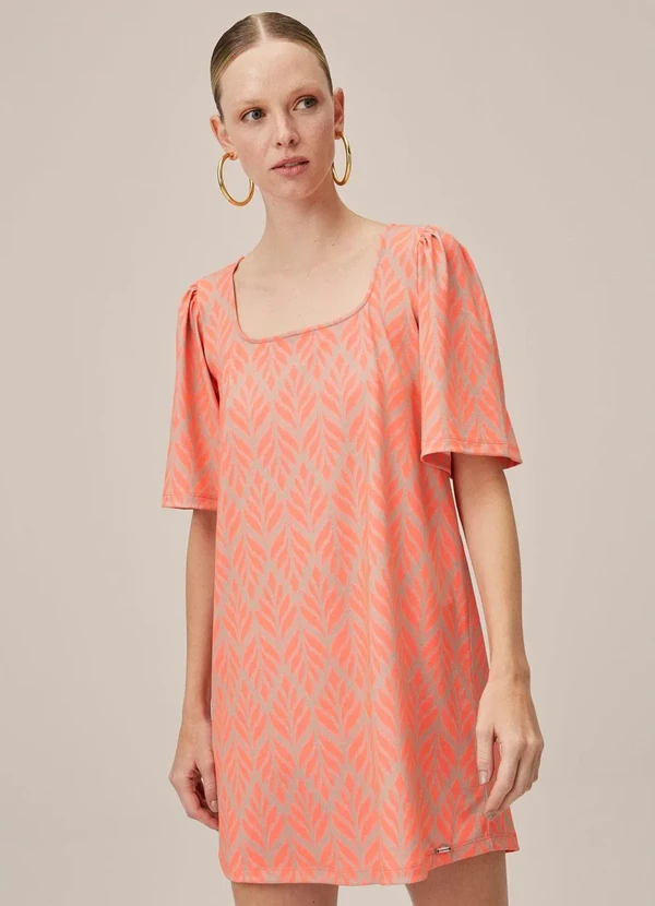 Lança Perfume - Vestido T-Shirt de Crepe Laranja