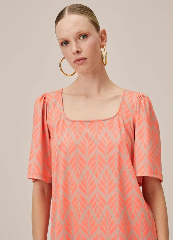 Lança Perfume - Vestido T-Shirt de Crepe Laranja 3