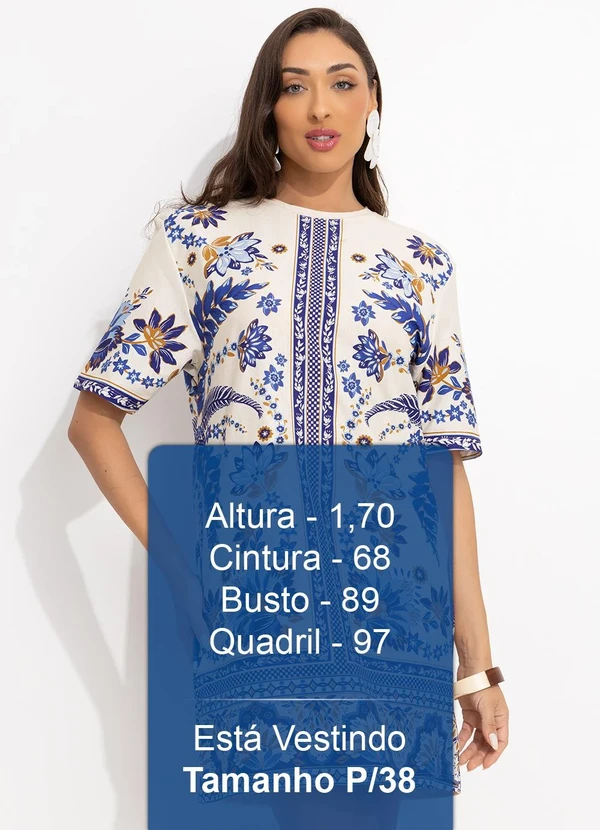 Farm - Vestido T-Shirt Encanto Tropical Azul 5