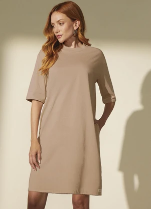 Marialícia - Vestido T-Shirt Feminino Comfy Marrom - MARIALÍCIA