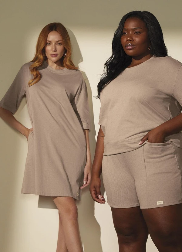 Marialícia - Vestido T-Shirt Feminino Comfy Marrom 2