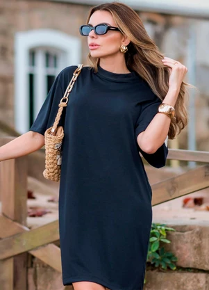 Hiatto Confecção - Vestido T-Shirt Feminino Preto - HIATTO CONFECÇÃO