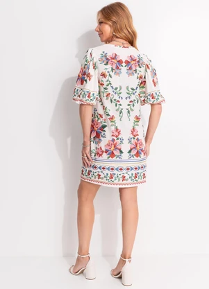 Farm - Vestido T-Shirt Fofa Brisa Bege - FARM
