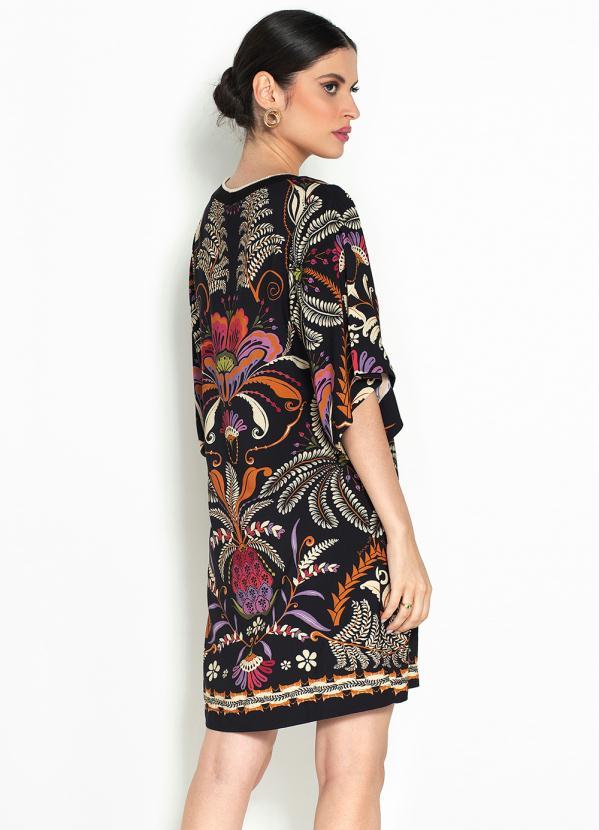 Farm - Vestido T-Shirt Jardim Clássico Preto 2