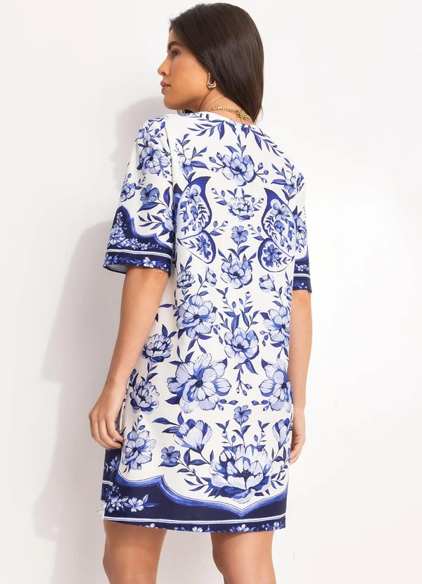 Farm - Vestido T-Shirt Jardim de Porcelana Azul 2