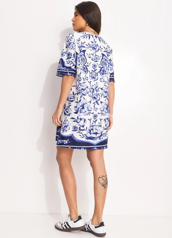 Farm - Vestido T-Shirt Jardim de Porcelana Azul 4