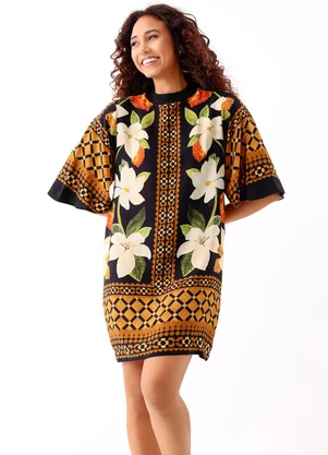Farm - Vestido T-Shirt Dress Lenço Floral Biriba - FARM
