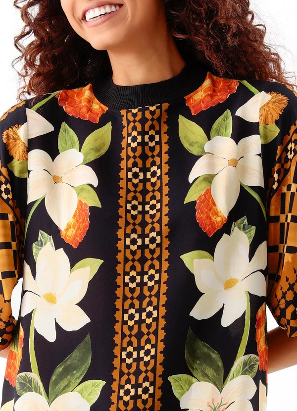 Farm - Vestido T-Shirt Dress Lenço Floral Biriba 3