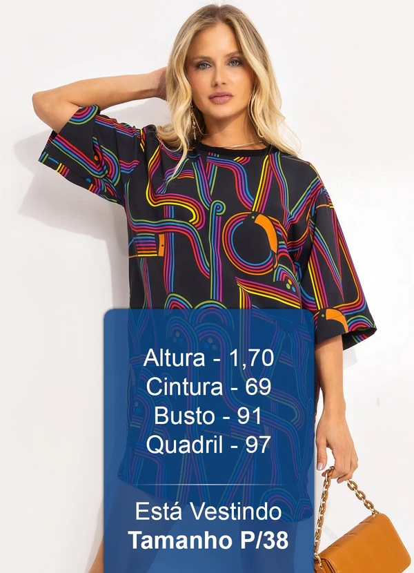 Farm - Vestido T-Shirt Logo Tuca Preto 5