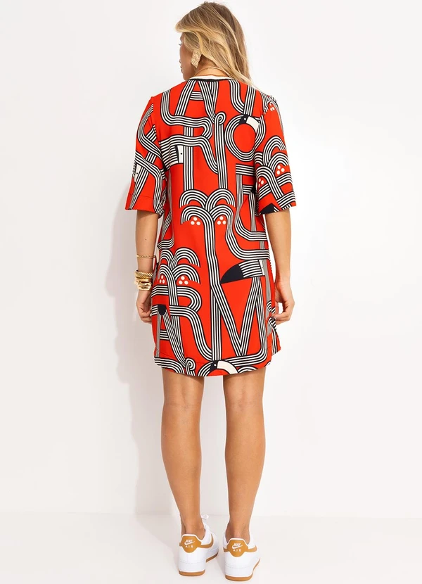 Farm - Vestido T-Shirt Logotuca Vermelho 4