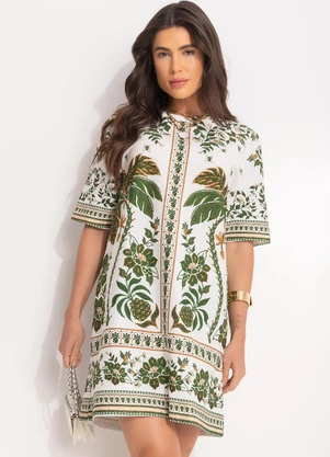 Farm - Vestido T-Shirt Mari Off White - FARM