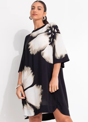 Farm - Vestido T-Shirt Maya Preto - FARM