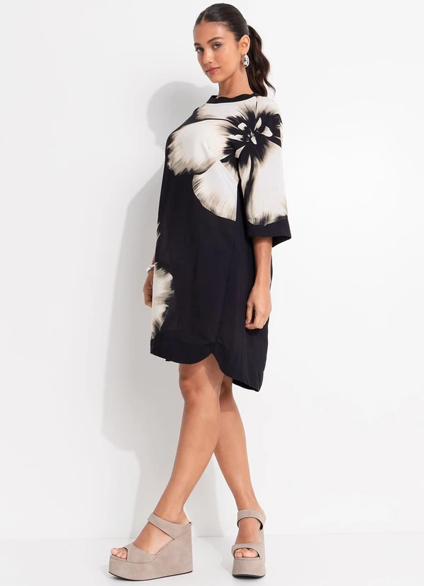 Farm - Vestido T-Shirt Maya Preto 3