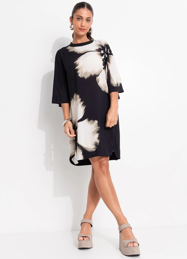 Farm - Vestido T-Shirt Maya Preto 4